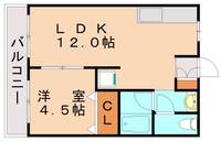 福岡県北九州市八幡西区千代ケ崎1丁目(マンション)の賃貸物件507の間取り