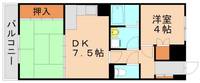 福岡県北九州市八幡西区陣山2丁目(マンション)の賃貸物件401の間取り