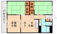 福岡県北九州市八幡西区御開3丁目(マンション)の賃貸物件106の間取り