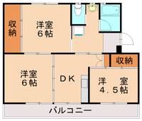 ビレッジハウス水巻2-206の間取り