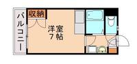 福岡県北九州市八幡西区東筑1丁目(マンション)の賃貸物件702の間取り