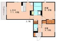 福岡県福岡市東区和白丘3丁目(アパート)の賃貸物件107の間取り