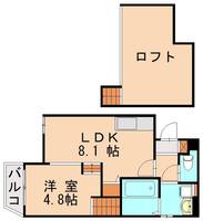 福岡県福岡市東区唐原1丁目(アパート)の賃貸物件202の間取り