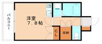 福岡県北九州市戸畑区中原東2丁目(マンション)の賃貸物件202の間取り