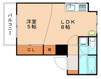 福岡県北九州市小倉北区馬借1丁目(マンション)の賃貸物件203の間取り