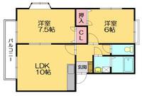 福岡県糟屋郡久山町大字久原(アパート)の賃貸物件202の間取り