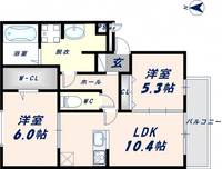大阪府東大阪市南上小阪(アパート)の賃貸物件103の間取り