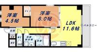 大阪府大阪市中央区島之内1丁目(マンション)の賃貸物件の間取り