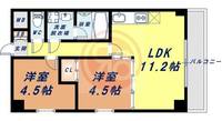 大阪府大阪市中央区島之内1丁目(マンション)の賃貸物件の間取り