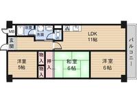 大阪府東大阪市横沼町3丁目(マンション)の賃貸物件の間取り