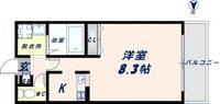 大阪府東大阪市高井田中4丁目(マンション)の賃貸物件の間取り