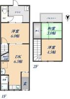 大阪府八尾市東太子1丁目(テラスハウス)の賃貸物件の間取り