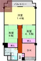 大阪府大阪市平野区平野宮町1丁目(マンション)の賃貸物件の間取り