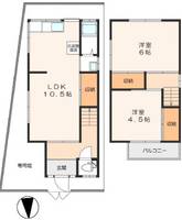 大阪府東大阪市若江本町3丁目(一戸建)の賃貸物件の間取り