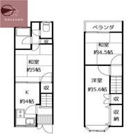 大阪府大阪市平野区長吉出戸1丁目(テラスハウス)の賃貸物件の間取り