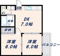 大阪府大阪市東成区深江南1丁目(マンション)の賃貸物件の間取り