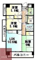 インペリアル上新庄601の間取り