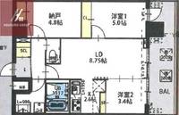 大阪府東大阪市長瀬町1丁目(マンション)の賃貸物件の間取り