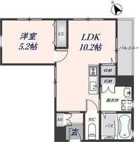 大阪府八尾市東太子1丁目(アパート)の賃貸物件の間取り