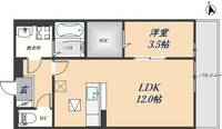 大阪府八尾市亀井町2丁目(アパート)の賃貸物件の間取り