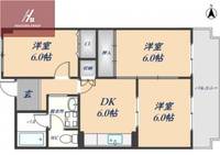 シャンポール東大阪616の間取り