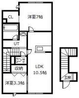 T-SQUARE旭大前Ⅱの間取り