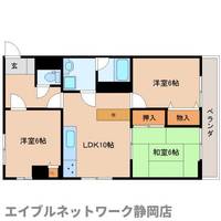 静岡県静岡市葵区安東3丁目(マンション)の賃貸物件の間取り