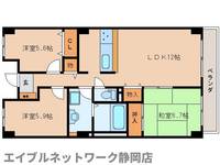 静岡県静岡市葵区安東2丁目(マンション)の賃貸物件の間取り