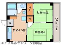 静岡県静岡市葵区大岩2丁目(アパート)の賃貸物件の間取り