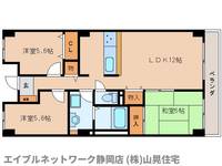 静岡県静岡市葵区安東2丁目(マンション)の賃貸物件の間取り