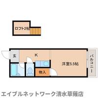 静岡県静岡市清水区七ツ新屋1丁目(アパート)の賃貸物件2Aの間取り