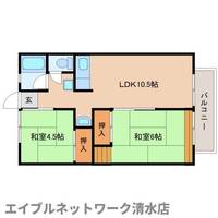 静岡県静岡市清水区駒越中1丁目(アパート)の賃貸物件の間取り