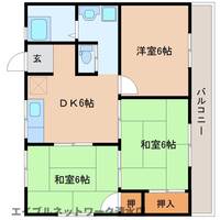 静岡県静岡市清水区梅ヶ谷(マンション)の賃貸物件の間取り