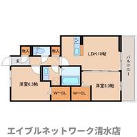 静岡県静岡市清水区能島(アパート)の賃貸物件の間取り