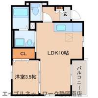 静岡県焼津市三ケ名(アパート)の賃貸物件101の間取り