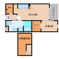 奈良県大和高田市東中1丁目(アパート)の賃貸物件の間取り