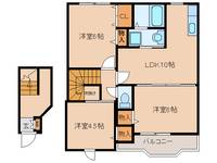 奈良県五條市二見5丁目(アパート)の賃貸物件の間取り