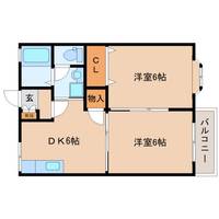 奈良県生駒郡斑鳩町興留5丁目(アパート)の賃貸物件の間取り