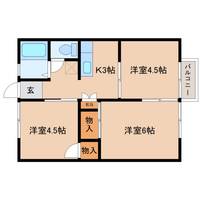 奈良県生駒郡三郷町立野南3丁目(アパート)の賃貸物件の間取り