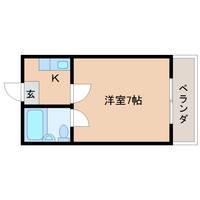 奈良県奈良市西大寺赤田町1丁目(マンション)の賃貸物件202の間取り