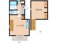 奈良県奈良市西大寺小坊町(アパート)の賃貸物件の間取り