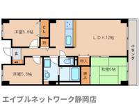 静岡県静岡市葵区安東2丁目(マンション)の賃貸物件の間取り