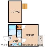 静岡県静岡市葵区籠上(アパート)の賃貸物件の間取り