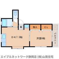 静岡県静岡市葵区北安東5丁目(アパート)の賃貸物件の間取り