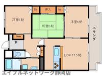 静岡県静岡市葵区昭府2丁目(マンション)の賃貸物件の間取り