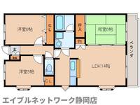 静岡県静岡市葵区田町3丁目(マンション)の賃貸物件の間取り
