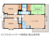 静岡県静岡市葵区平和1丁目(マンション)の賃貸物件の間取り