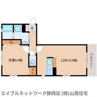 静岡県静岡市駿河区東新田2丁目(アパート)の賃貸物件の間取り
