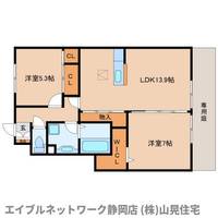 静岡県静岡市駿河区向敷地5丁目(アパート)の賃貸物件の間取り