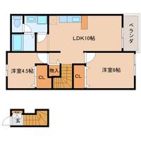 奈良県御所市大字三室(アパート)の賃貸物件の間取り